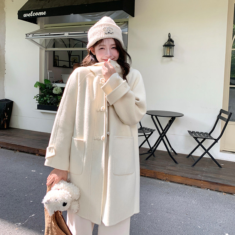 冬季新品双面羊毛大衣女韩系宽松显瘦外套A7102-P265K388,女装毛呢外套,2C268