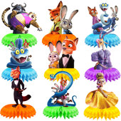 疯狂动物城2蜂窝摆件zootopia生日主题蜂窝摆台摆件桌面装 饰品