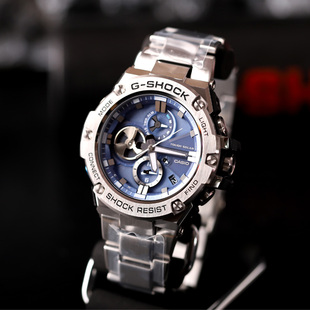 B100D SHOCK钢铁之心金属蓝牙太阳能手表男休闲GST 卡西欧G