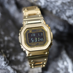 卡西欧手表男小金块金砖35周年金属太阳能蓝牙复古GMW B5000GD