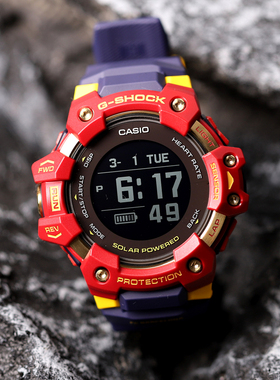 卡西欧巴塞罗那联名限量蓝牙心率太阳能智能男表GBD-H1000BAR-4