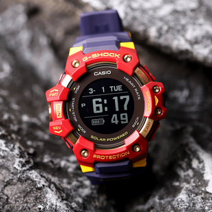 卡西欧巴塞罗那联名限量蓝牙心率太阳能智能男表GBD H1000BAR