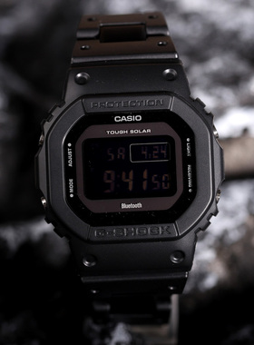 卡西欧G-SHOCK电波蓝牙太阳能方块运动防水男表GW-B5600BC-1B/AR