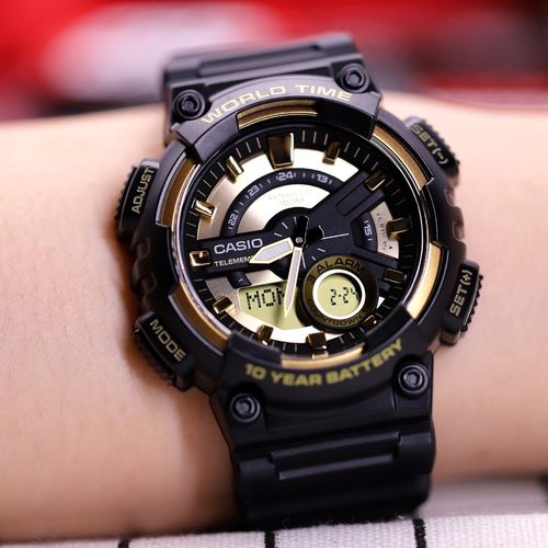 Casio卡西欧手表黑金学生运动