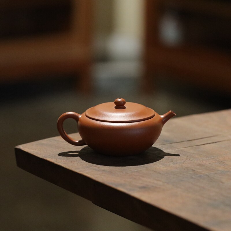 生砂朱泥100CC明式钵盂壶