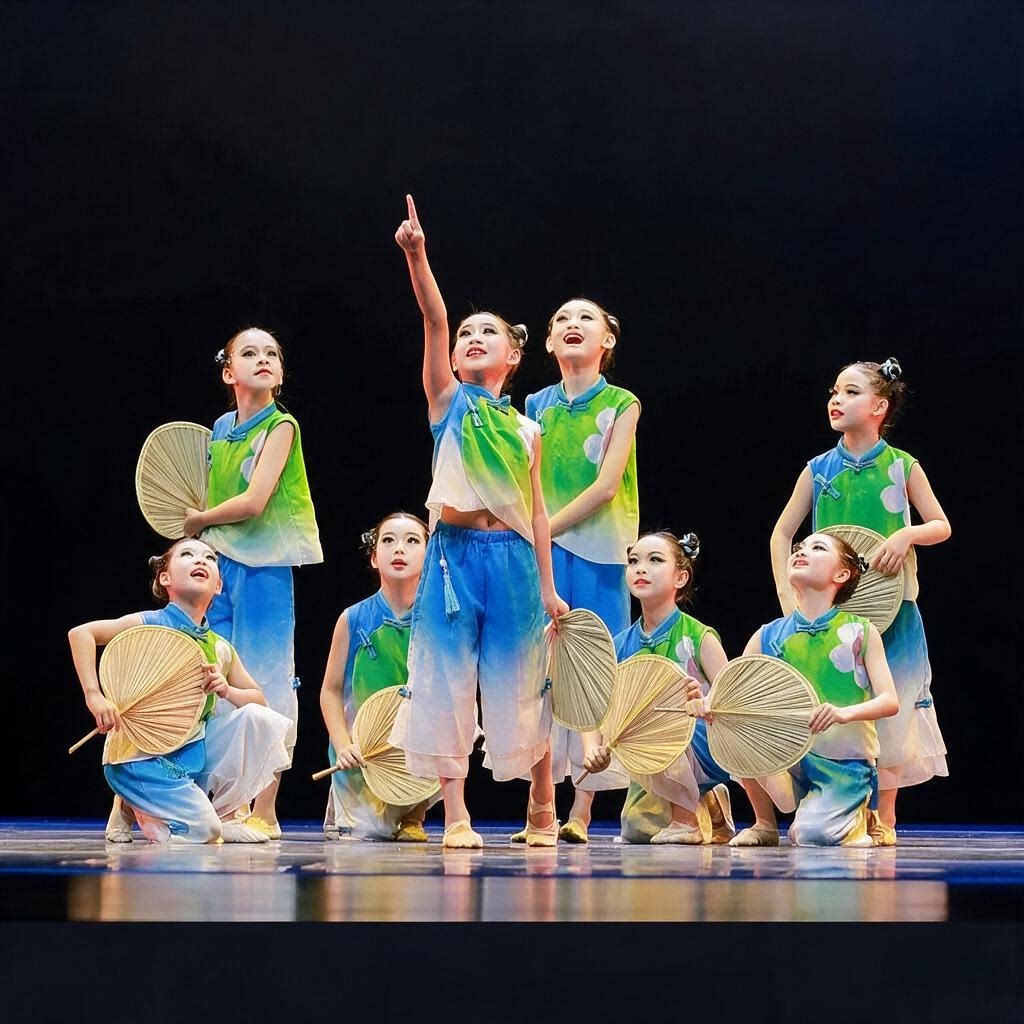 童年的夏夜舞蹈服外婆桥儿时月光青青竹我还小万泉水河踩春演出服