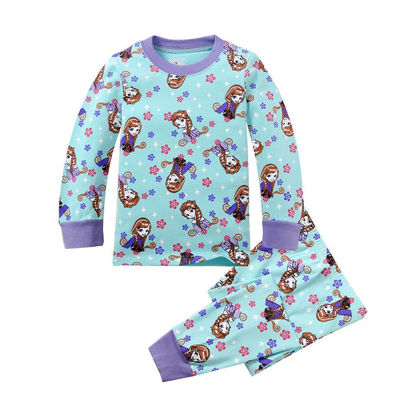 봄과 가을 얇은 소년과 소녀 긴 소매 티셔츠 세트  잠옷 속옷 어린이 가정 의류 가을 옷