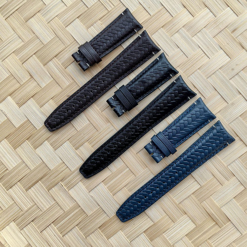 弧形真皮表带编织纹 适配万国葡萄牙飞行员小王子马克十八20 22mm