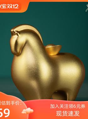 铜马上有钱铜师傅摆件马礼品中式
