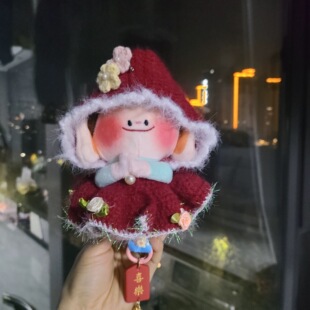 新款原创国风文创大同手工娃衣佛小伴帽衫平安车挂件针织裙子礼物