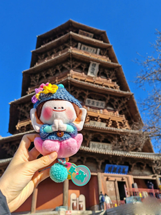 原创佛小伴衣帽装饰配挂件手工针织连体帽衫大同文创连体小娃衣服