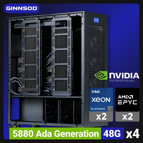 双U四卡5880Ada水冷版超静音主机