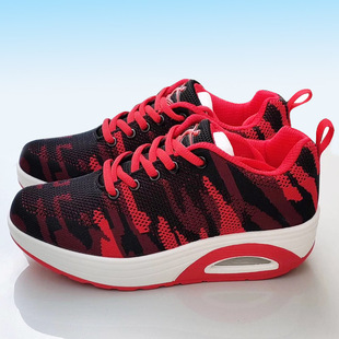 中国梦之队运动鞋女佳木斯健身操广场舞鞋轻便女士旅游花迷彩网鞋