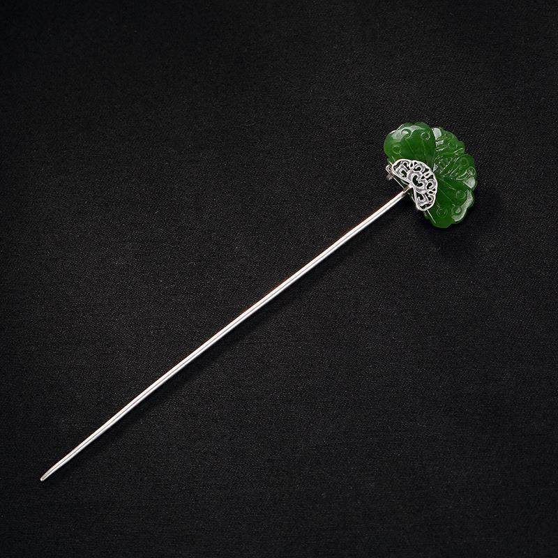 925银实心镶嵌玉石古风发簪女款百搭古装古典盘发簪子民族风发饰,饰品/流行首饰/时尚饰品新,发饰,淘宝优惠券,粉丝福利购,淘宝优惠卷