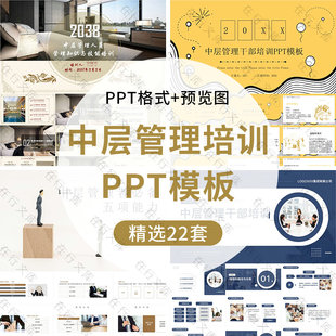 公司中层干部员工管理培训PPT模板企业领导力培训组织管理员工ppt