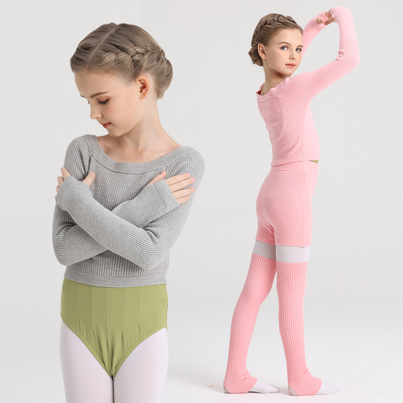 儿童舞蹈服毛衣女童秋冬上衣外套