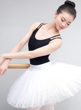 专业芭蕾舞裙成人女TUTU裙天鹅演出服白色半身蓬蓬纱裙形体表演服