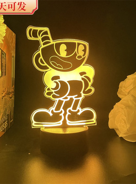 现货茶杯头usb小夜灯Cuphead游戏手办周边电竞房摆件景品3D氛围灯