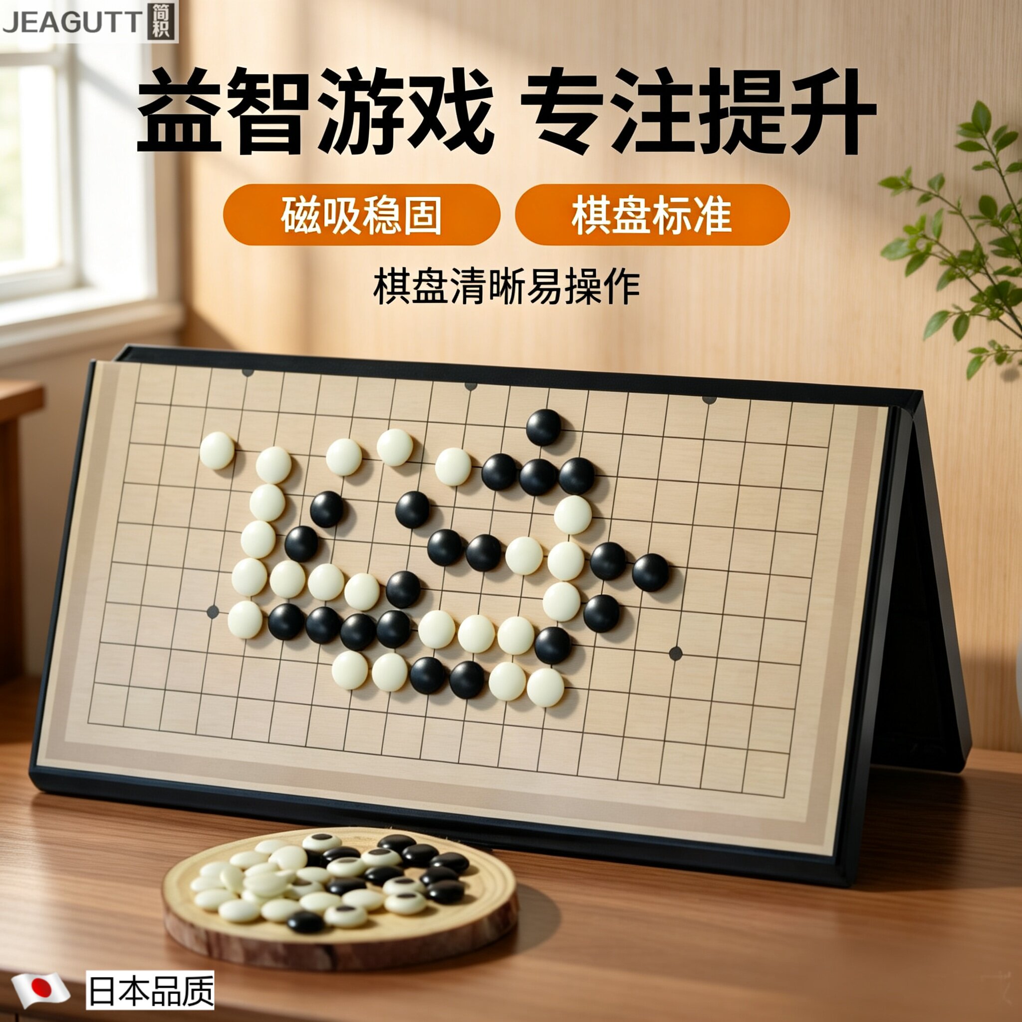 日本磁性19路围棋棋盘带棋子
