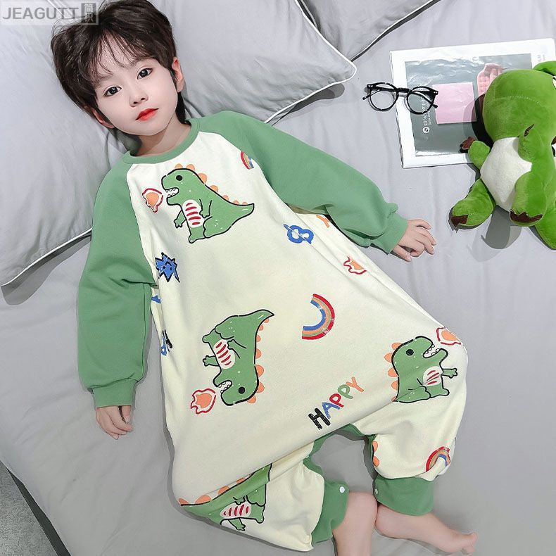 男童恐龙连体睡衣春秋纯棉
