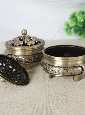 合金龙凤呈祥荷花香炉私人会所足浴店办公室家居佛堂使用装饰摆件