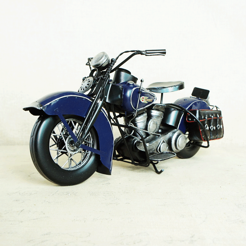 美式复古哈雷印第安摩托车摆件工艺做旧铁艺模型家居装饰品摆件
