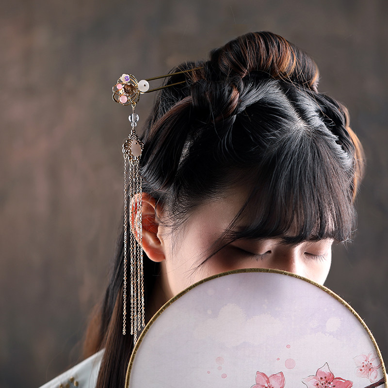 原创复古发簪子汉服旗袍配饰古风发夹子民族风顶夹古典宫廷风边夹