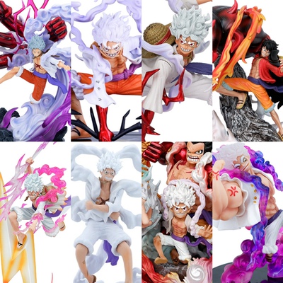 海贼王手办五档尼卡路飞太阳神路飞觉醒蹲姿SD动漫模型摆件男孩玩