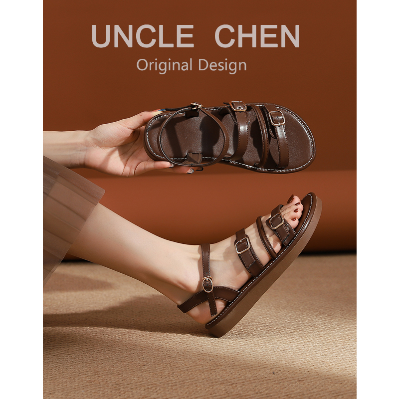 外穿细带红青蜓夏季百搭罗马凉鞋