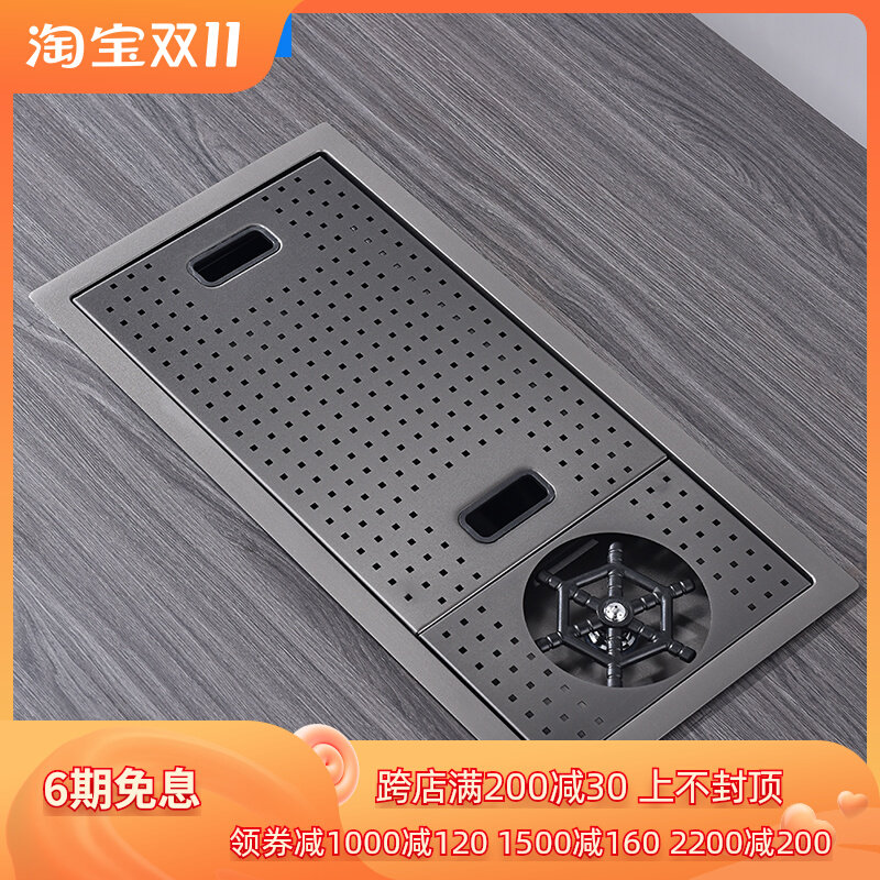 不锈钢手工迷你小号水槽单槽黑色开放式茶水间水吧台单槽带洗杯器