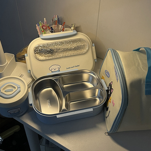 康厨逸家饭盒微波炉加热新款便当盒小学生专用三格上班族带饭餐盒