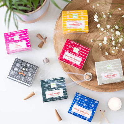 Satya赛巴巴熏香塔香鼠尾草黄花香香锥龙血香檀香玫瑰手工