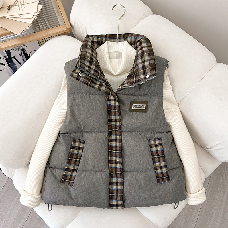 马甲背心女新款外穿加厚坎肩羽绒棉马夹2025秋冬季时髦洋气外套潮