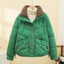 休闲保暖棉袄短款 千鸟格羽绒棉衣女冬季 时尚 韩版 保暖棉服外套 新款