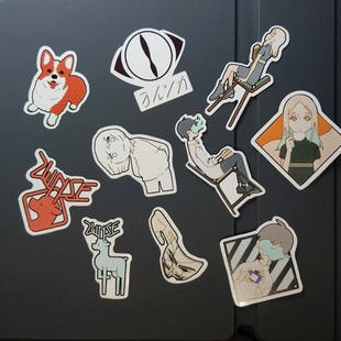 饰 Yorushika周边装 ヨルシカ夜鹿LIVE 防水行李箱吉他平板贴纸