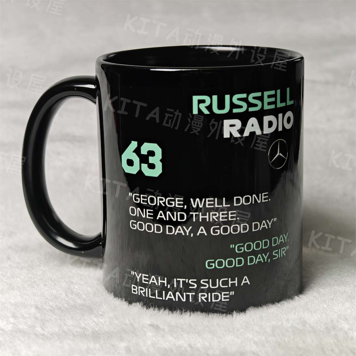 F1拉塞尔 RUSSELL 乔治 杯子F1梅奔奔驰车队周边 趣味水杯马克杯