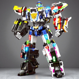 迷你特工队超级战警力量五合体变形机器人玩具男孩金刚超级战警王