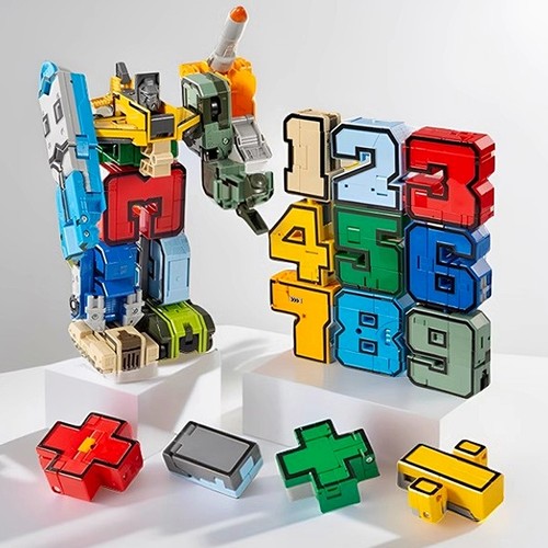 数字字母变形玩具机器人益智儿童