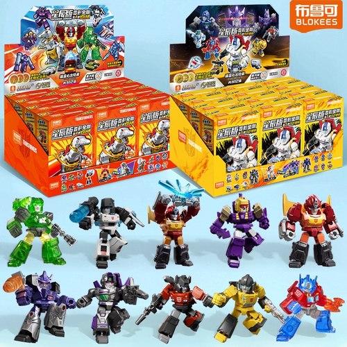 布鲁可变形金刚玩具积木人手办