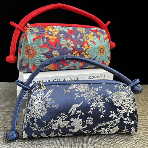 中式云锦通勤手机包手腕小包旗袍