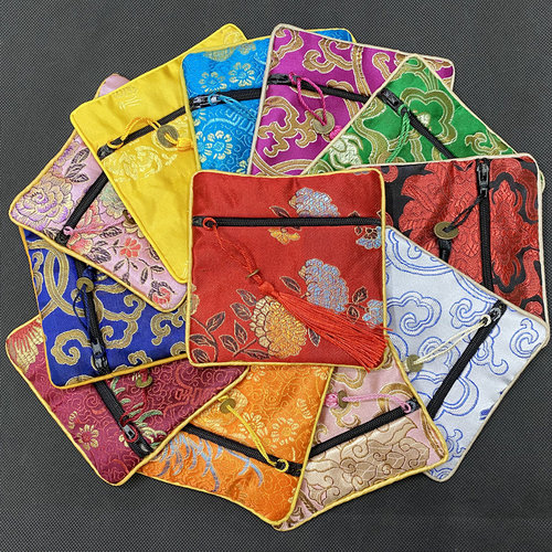 中国风丝绸铜钱零钱包硬币包