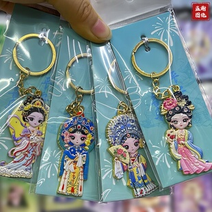 北京文创金属钥匙扣挂件钥匙链京剧人物天安门天坛长城旅游纪念品