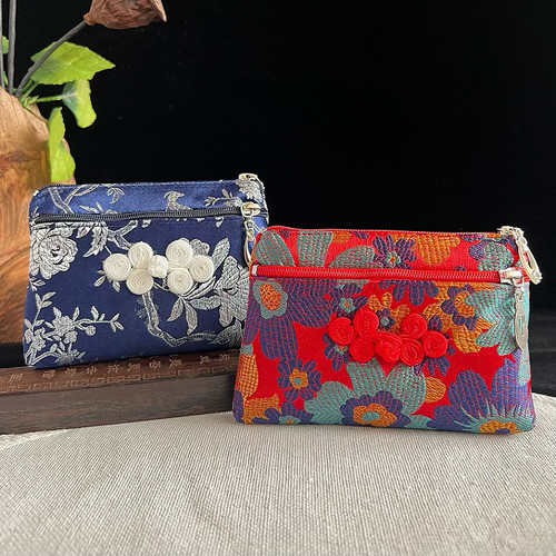 新中式云锦刺绣零钱包小物件收纳