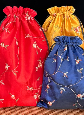 中式特色刺绣收纳袋束口鞋袋衣服送老外出国礼品旅游纪念品伴手礼
