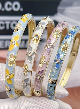 北京景泰蓝手镯女细圆形珐琅彩小清新时尚镯子闺蜜故宫旅游送朋友