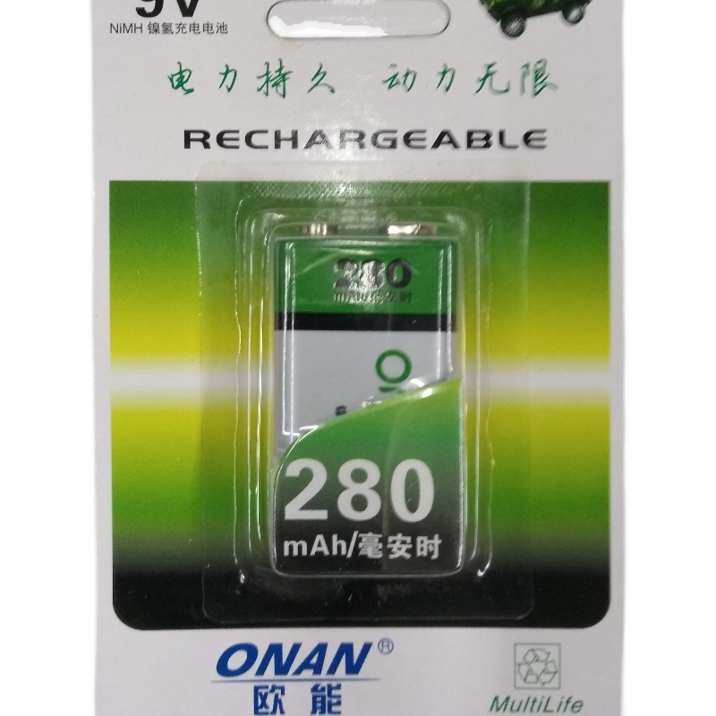 ONAN欧能九伏方块充电电池9V6F22麦克风话筒检测仪器仪表专用电池