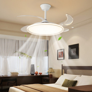 隐形超薄风扇灯2024新款 餐厅吊扇灯复古民宿中古诧寂风静音吸顶灯