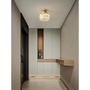 现代简约风卧室灯阳台装 饰led吸顶灯全铜轻奢走廊玄关阳台过道灯