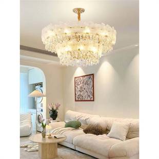 2025年新款 轻奢餐厅灯卧室主灯高端大气水晶灯 客厅灯花朵吊灯法式