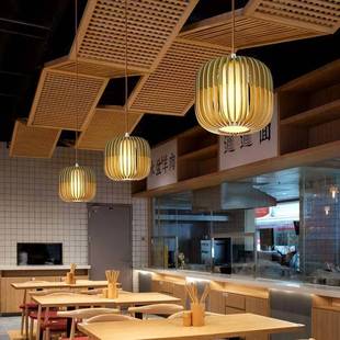 现代北欧餐厅实木笼子吊灯创意服装 店火锅店咖啡厅奶茶店笼子吊灯